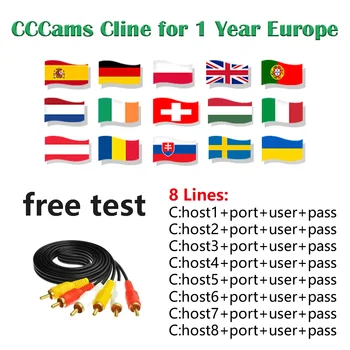

2020 Newest cccam cline Spain Poland Portugal Germany Czekh 1/2year stable Europe cccam for DVB-S2 satellite receiver 8 lines