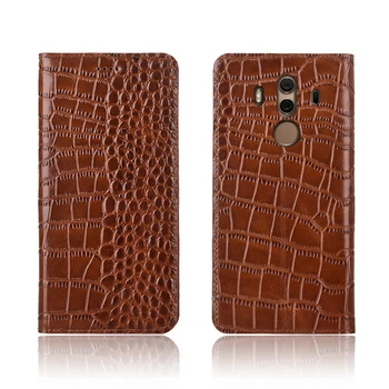 

Crocodile pattern genuine leather card slot holder case for Huawei Mate 10 Pro case for Huawei Mate 10 holster cover case coque