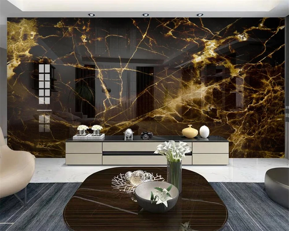 Beibehang Customized Modern Stylish Personality Black Marble Pattern Tv Background  Wallpaper Wall Papers Home Decor Papier Peint - Wallpapers - AliExpress