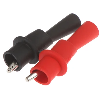 

2PCS/lot Insulated MultiMeter Test Lead Meter Alligator Clip Crocodile Clamp Probe Red + Black For Test Tool Accessory