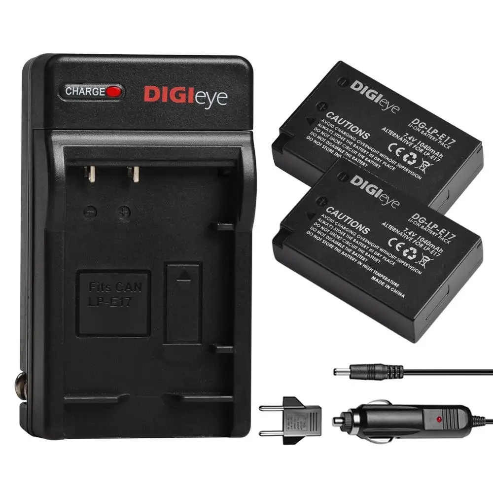 Lp-E17 Lpe17 Kit Batteria + Caricabatterie Per Canon Eos Rebel T7I, T6I, T6S, Sl2, Eos M6, M5, M3, 77D, 750D, 760D