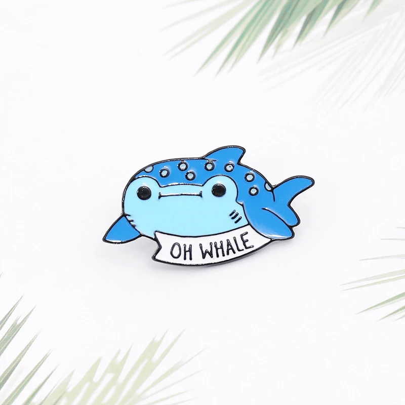 Cartoon Puffer Fish Whale Shark Octopus Enamel Pin Badge Lapel Fashion Gift 6A 