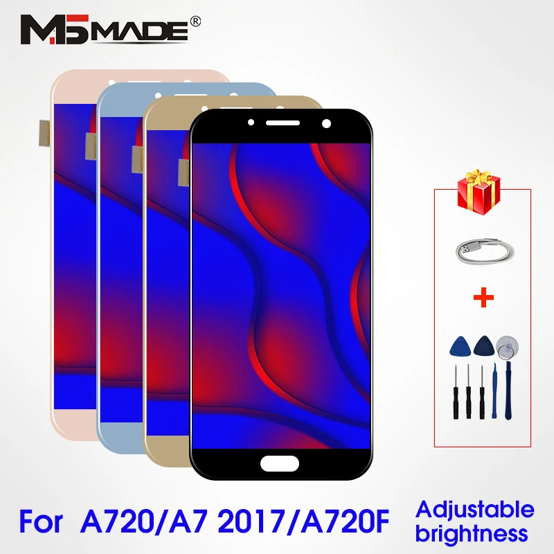 

A720 Adjustable Brightness For Samsung Galaxy A7 2017 A720 LCD Touch Screen Display Digitizer For Samsung A720F A720M Display