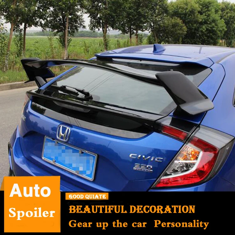For Honda Civic Hatchback spoiler 2021 NEW Spoiler Sport Body kit Car trunk Rear Wings High Quality ABS Plastic | Автомобили и