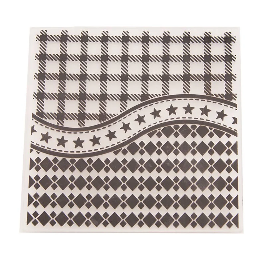Plastic Embossing Folder Template For DIY Scrapbook Photo Album Card Star Frame