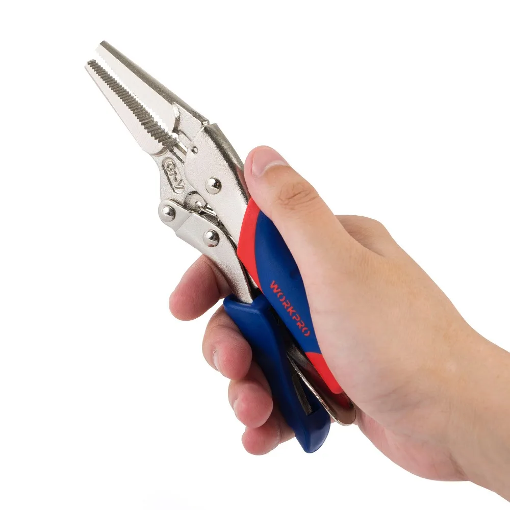 Locking Long Nose Straight Jaw Pliers