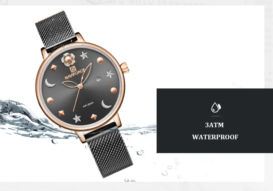 NAVIFORCE Top Brand Luxury Women's Watches Fashion Simple Stylish Stainless Steel Bracelet Ladies Watch Relogio Feminino Gifts (6)
