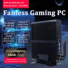 EGLOBAL fansız Mini bilgisayar Intel Core i7 8550U dört çekirdekli orijinal Windows10 pro Linux Ubuntu Mini pc hiçbir Fan WIFI HDMI nettop