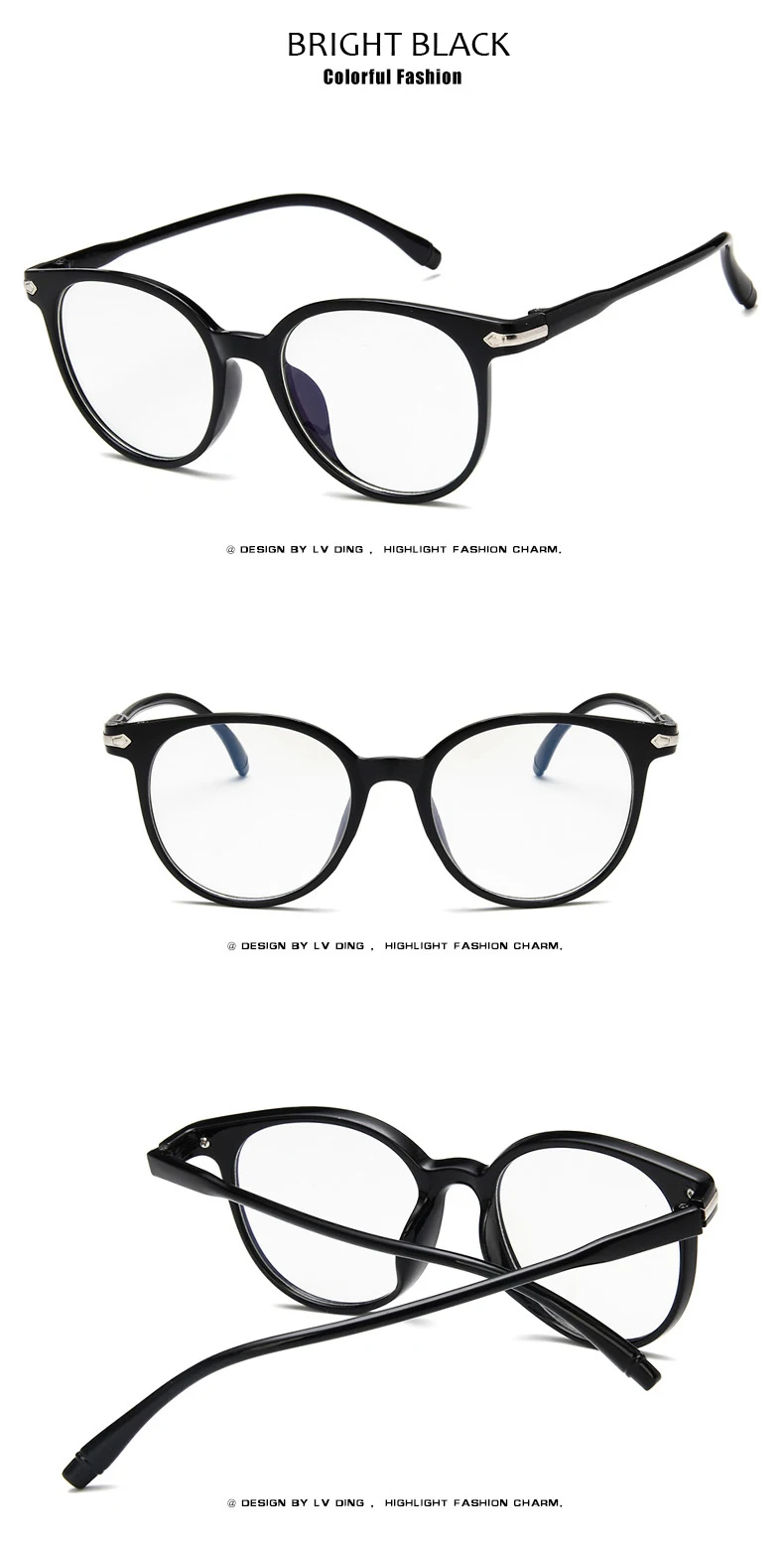 Женские очки анти-голубые легкие очки оправа винтажные круглые прозрачные линзы очки оптические очки