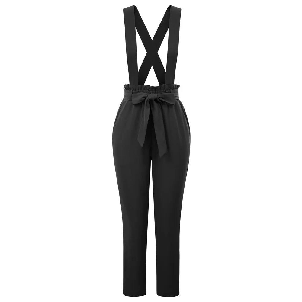 Women's Pants Autumn Ladies solid color Pants Elastic Waist Cropped Length Trousers Loose Streetwear Pantalones