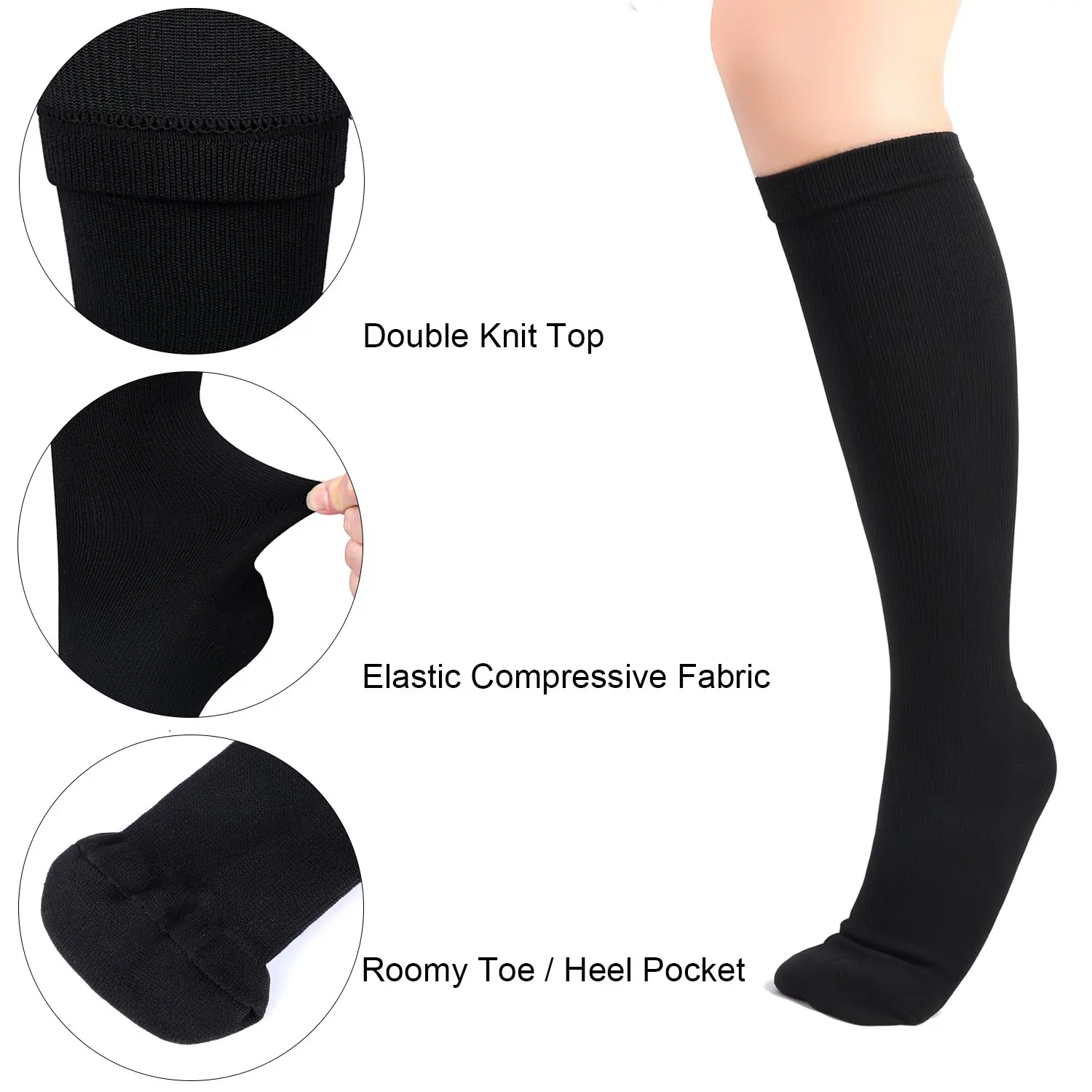 Meias de Compressão dos Homens para Mulheres Pares Pacote Joelho Alto 30 Mmhg Esportes Meias Edema Diabetes Varizes Correndo Tamanho s m 3 - 16 High Quality Pijamas e Moda Íntima