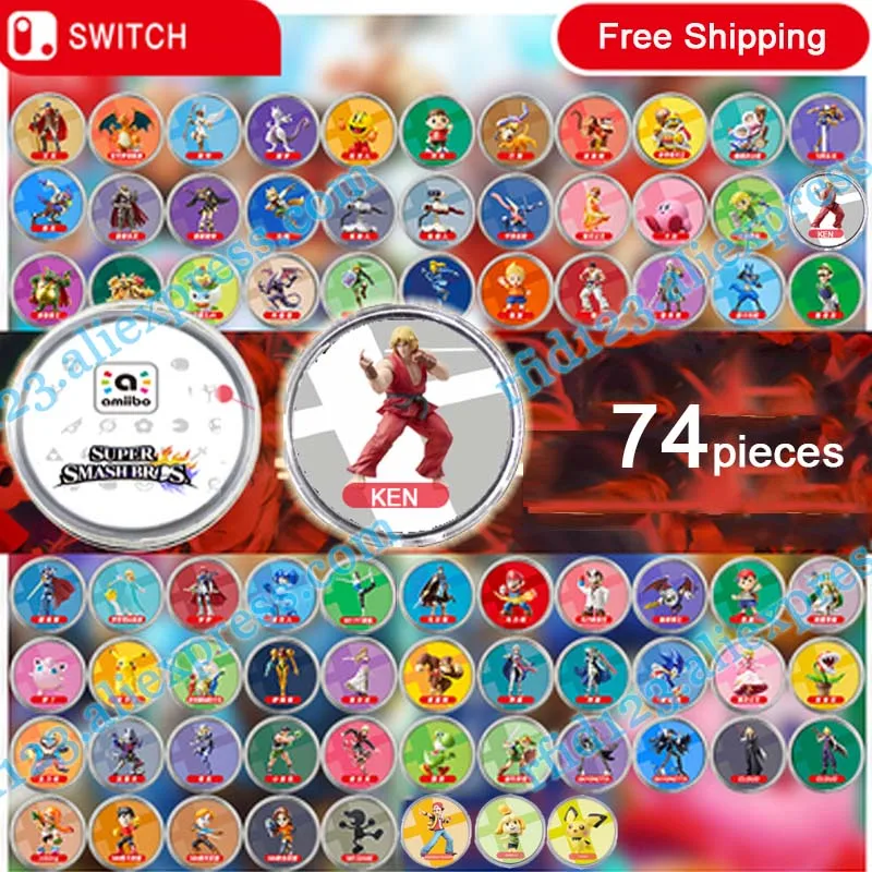 Coin Edition Супер сбой бро. Amiibo монета бирка полный набор 78 шт. Покемон тренажер пиху Исабель - Цвет: Coin Edition
