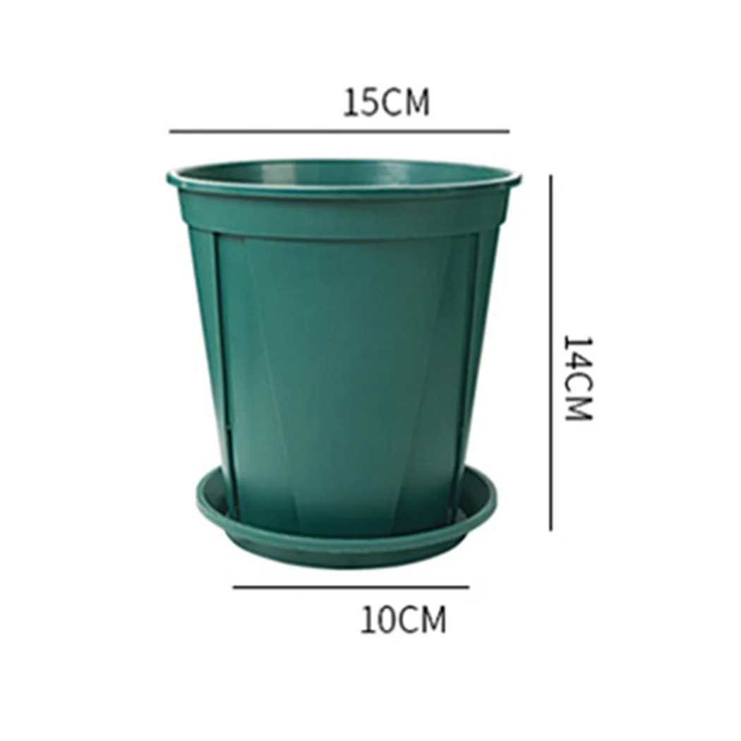 Green Plant Gallon Flowerpot Rose Clematis Seedling Breathable Flower Pot Green Basin+Green Tray Potted Culture Nursing Basin