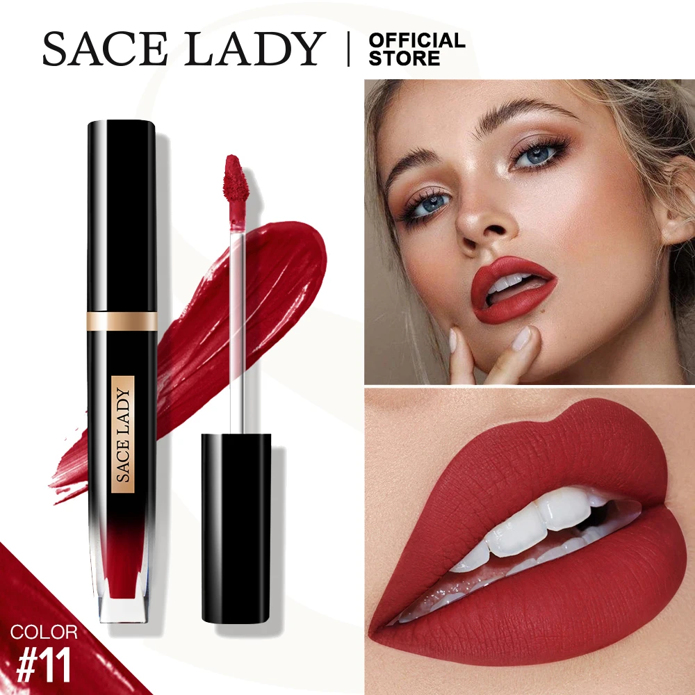 

SACE LADY Matte Lipstick Waterproof Makeup Long Lasting 12H Liquid Lip Gloss Nude Red Pigmented Lip Stick Non Drying Cosmetic