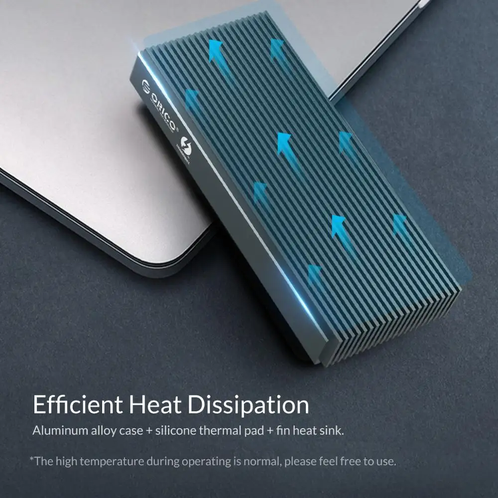 Koop Orico Thunderbolt 3 40Gbps Nvme M.2 Ssd Behuizing 2 Tb Aluminium Usb C Met 40Gbps Thunderbolt 3 C tot C Kabel Voor Laptop Desktop