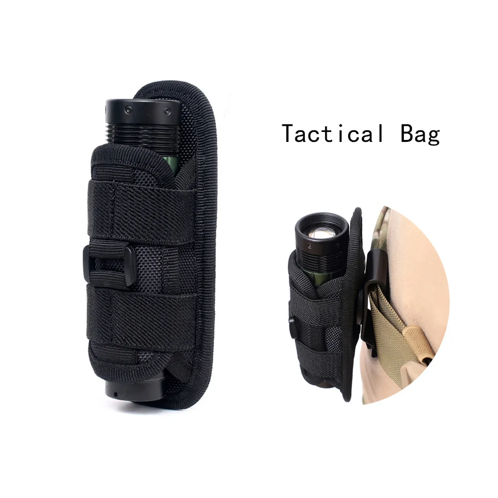 

360 Degrees Rotatable Tactical Bag Flashlight Pouch Holster Torch Case for Belt Cover Hunting Bags Accessories Tactical Vest
