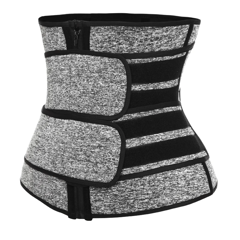 Grey(Double Velcro) Тренажер для талии, для женщин, для коррекции живота, для похудения, Корректирующее белье, моделирующий пояс, для коррекции фигуры, для снижения веса, триммер, корсет - Цвет: Grey(Double Velcro)