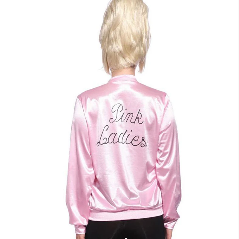 price reduction  Pink Lady Retro Vintage Women Girl 50s Jacket Women Fancy Grease Costume Cheerleader Baseball Jacke