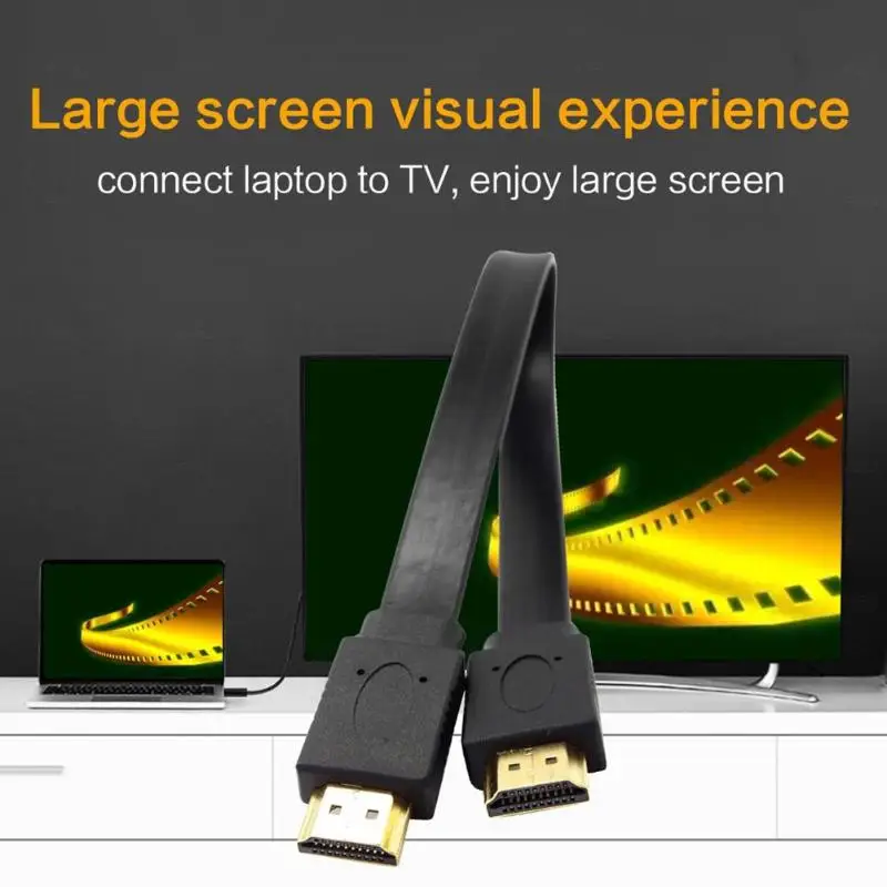 1,5 м позолоченный HDMI плоский кабель HDMI 1080P 3D Аудио Видео HDMI Мужской шнур со штырем для HDTV DVD Xbox