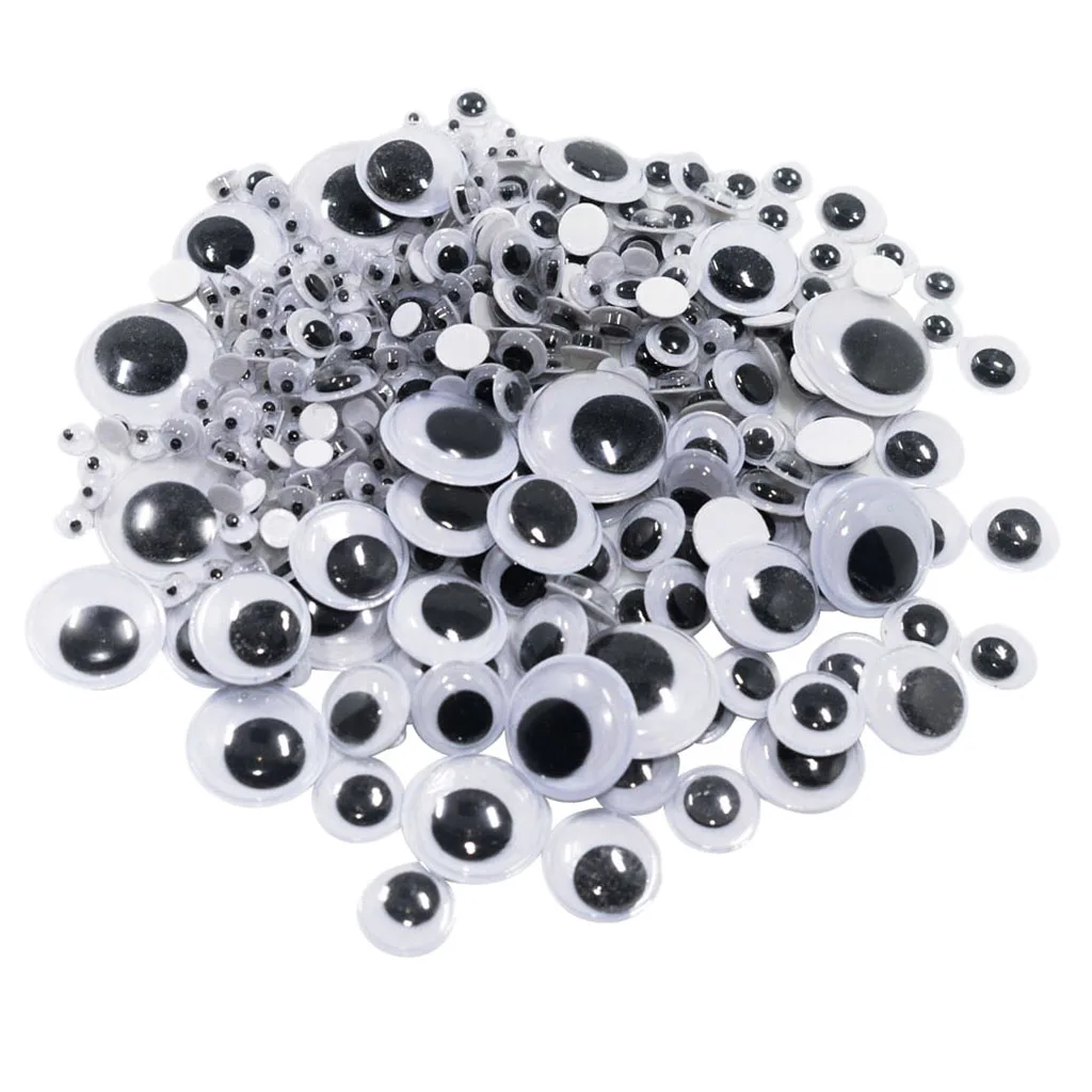 700x Self Adhesive Moving Googly Wobbly Eyes 7 Assorted Sizes 4-10mm DIY Toy