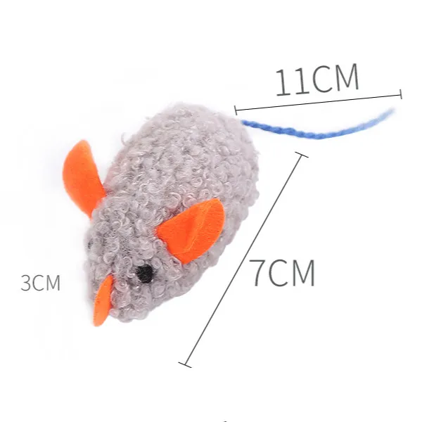 New 1PC cute cat toy plush fur toy shake movement mouse pet Kitten funny movement rat Little interactive bite toy Pet Accessori