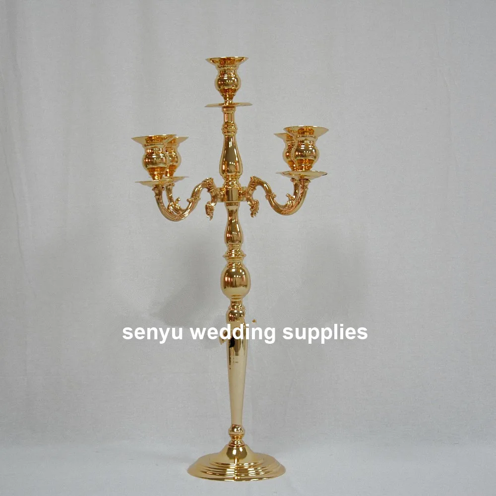 

90cm tall )Design wedding table decorative tall candlestick holders mental gold senyu0608