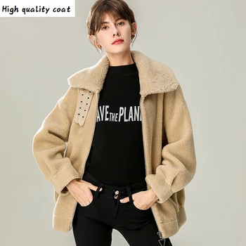 

Women2020 Genuine for Wool Jackets Korean Simple Female Autumn Soft Women's Clothing Sheep Shearing Coat Abrigo Mujerzjt690