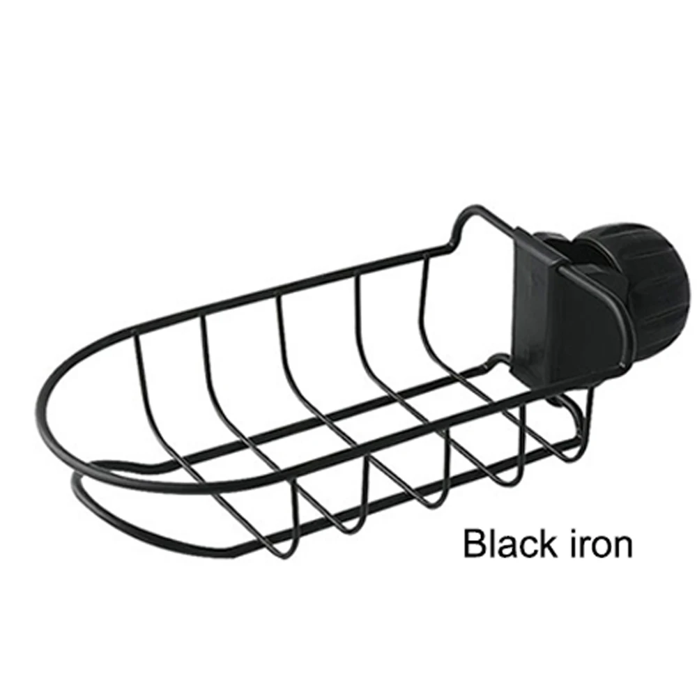 Black iron Стойка для кранов из нержавеющей стали вешалка для одежды дренажная стойка Бытовая кухонная раковина сосуд стойка без перфорации - Цвет: Black iron
