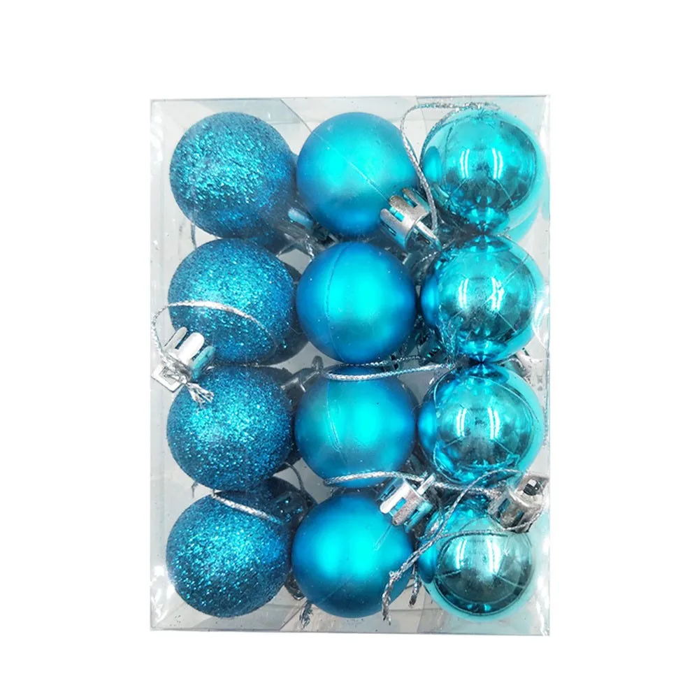 24pcs Shine Ball Pendants Colorfu Plastic Christmas Tree Decorative Ball Hanging Ornaments Shop Window Festival Decorations