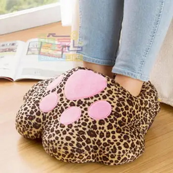 

Cartoon Plush Cat Claw Warm Foot Super Soft Hand Warmers Removable Washable USB Electric Heating Home Soft Cute Shoes