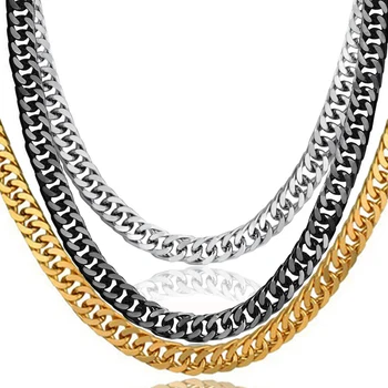 

Hip Hop Cuban Link Chain Necklaces 6.5mm Male Gold Color Stainless Steel Long Choker Chains For Men/Women Jewelry Dropshipping