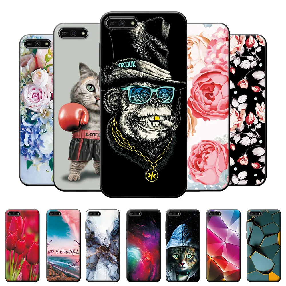 Per Huawei Y6 2018 Custodia Monkey Case Huawei Y6 2018 Cover Posteriore In Silicone Tpu Morbido Su Huawei Y6 Y 6 2018 Custodia Antiurto Per Telefono C