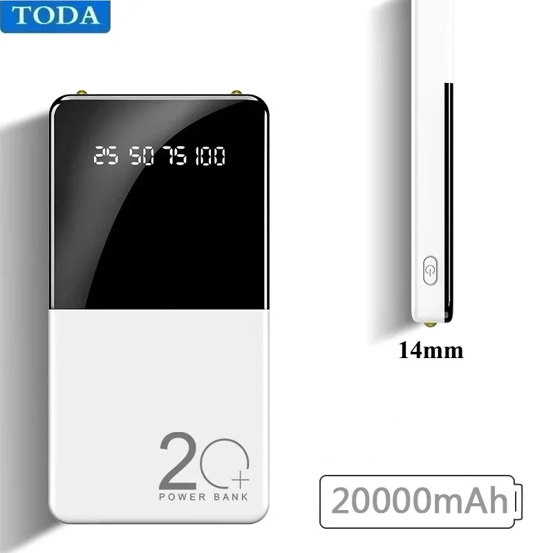 20000mAh Slim Power Bank Portable Charger External Battery Pack Powerbank for iPhone 12 Pro Xiaomi Mi 8 Huawei Samsung Poverbank | Мобильные