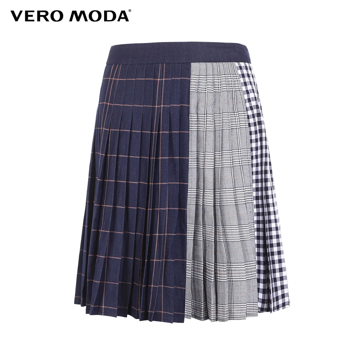 Vero Moda Новые поступления уличный стиль плед Сращивание трапециевидной формы плиссированная юбка | 318337518