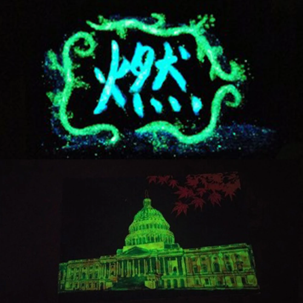 Светящаяся Краска зеленого цвета 10 г фосфоресцирующий порошок фосфорированный