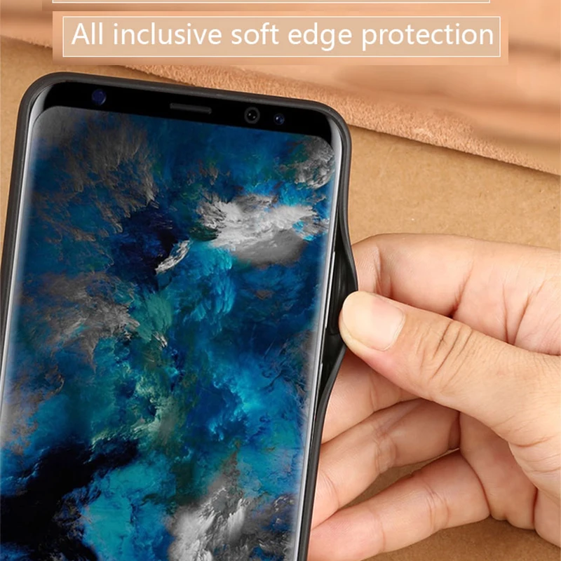 Натуральная кожа чехол для телефона для samsung Galaxy S8 S9 s10 Plus чехол с зернистой текстурой задняя крышка для S7 край A50 A70 A7 A8 чехол