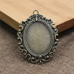 Vintage Oval Metal Bezel Settings for DIY Jewelry Making (30x40mm) - 2 Pack (Bronze)