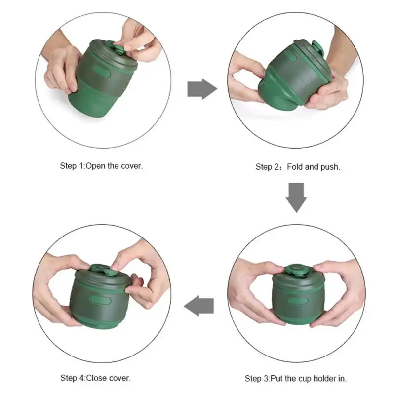 Горячая Складная силиконовая чашка портативная телескопическая Питьевая Складная кофейная чашка многофункциональная Складная Силиконовая кружка дорожная кружка