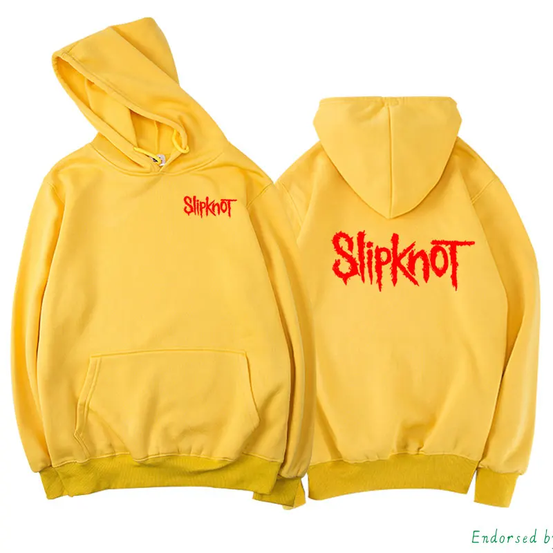 Цвет: желтый Для мужчин и женщин Письмо Рок Панк Рок-Группа Slipknot хип-хоп Уличная толстовки хлопок с длинными рукавами Спортивная одежда для бега - Цвет: Цвет: желтый