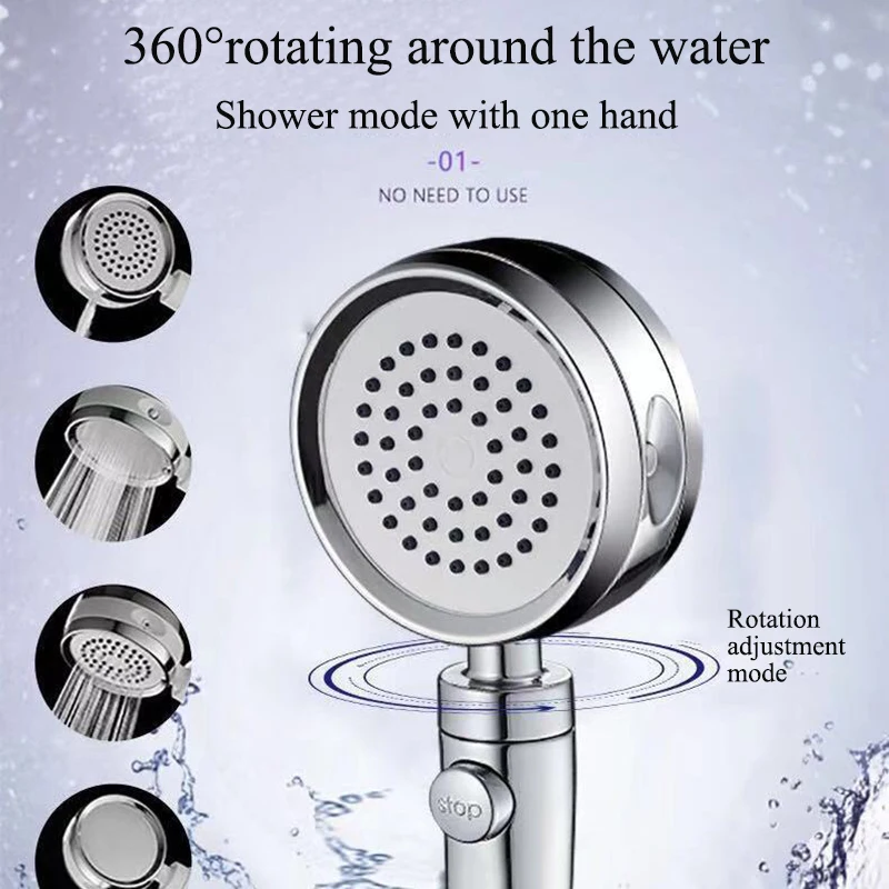 Handheld Shower Head High Pressure with ON/OFF Pause Switch Water Saving 