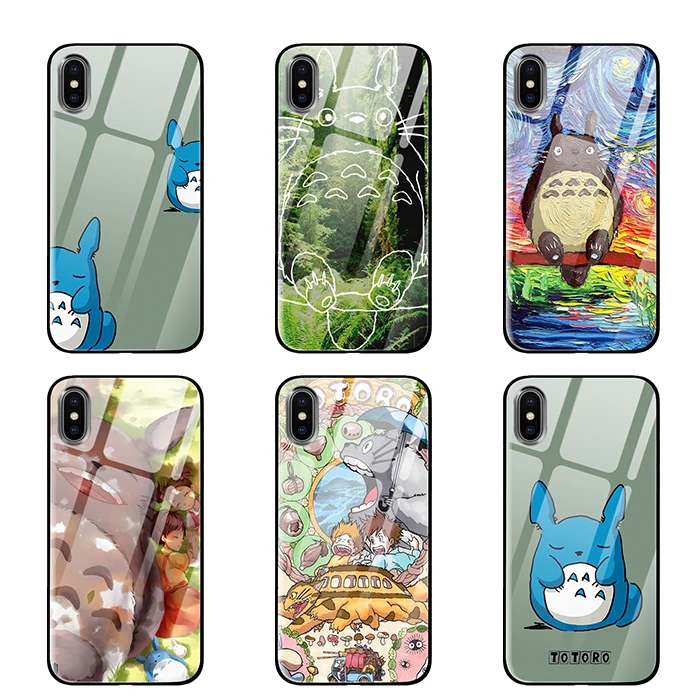 Totoro роскошные чехлы из закаленного стекла для samsung Galaxy S10 S8 S9 Plus Note 8 9