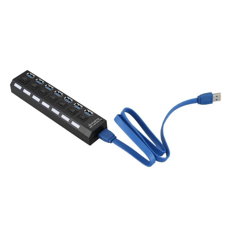 HOT-USB3.0 концентратор 7 портов USB v3.0+ 5 V/2A Мощность