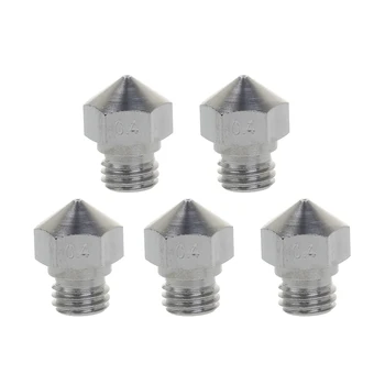 

5Pcs MK10 Stainless Steel Nozzle For 3D Printer Parts 0.4mm 1.75mm Filament M7 Thread Nozzles Drop Ship
