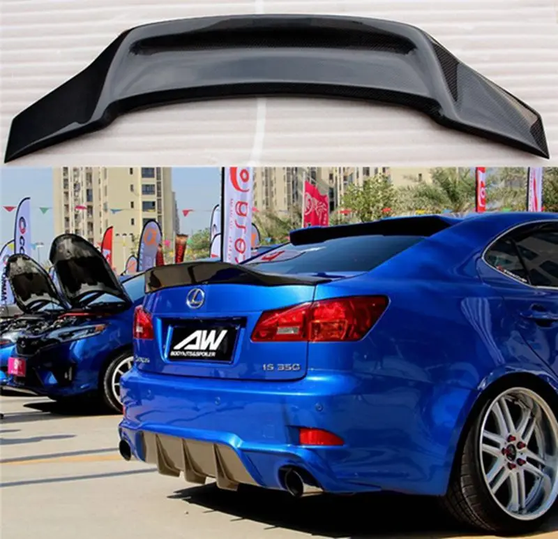 

For Lexus IS250 IS300 IS350 Spoiler Carbon Fiber Material Car Rear Wing unpaint Color Rear Spoile 2007- 2012