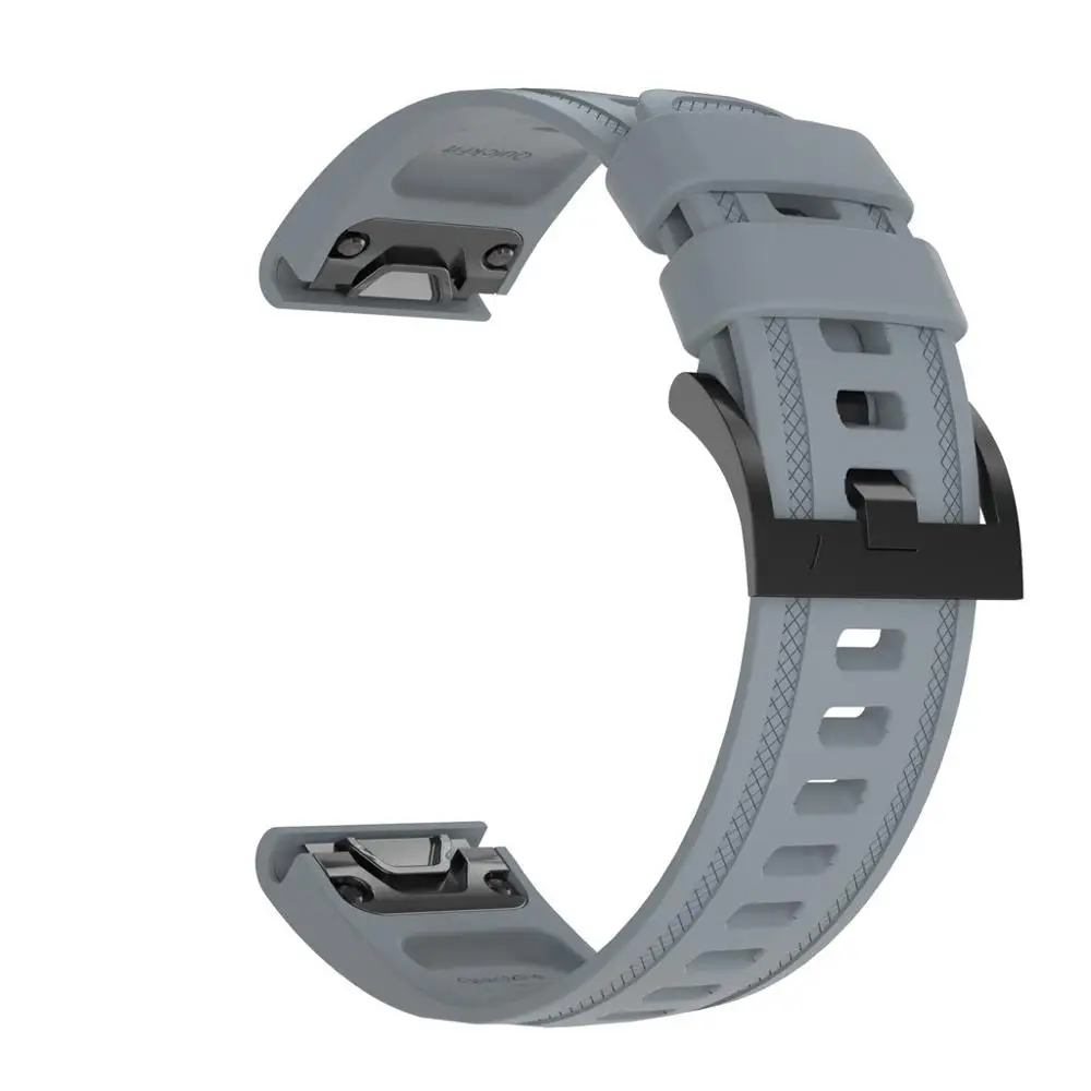 GY Для Garmin Fenix 6S ремешок мягкий силиконовый ремешок для часов быстросъемный ремешок для наручных часов аксессуары для умных часов Fenix6S 20 мм#1207 - Цвет: GY