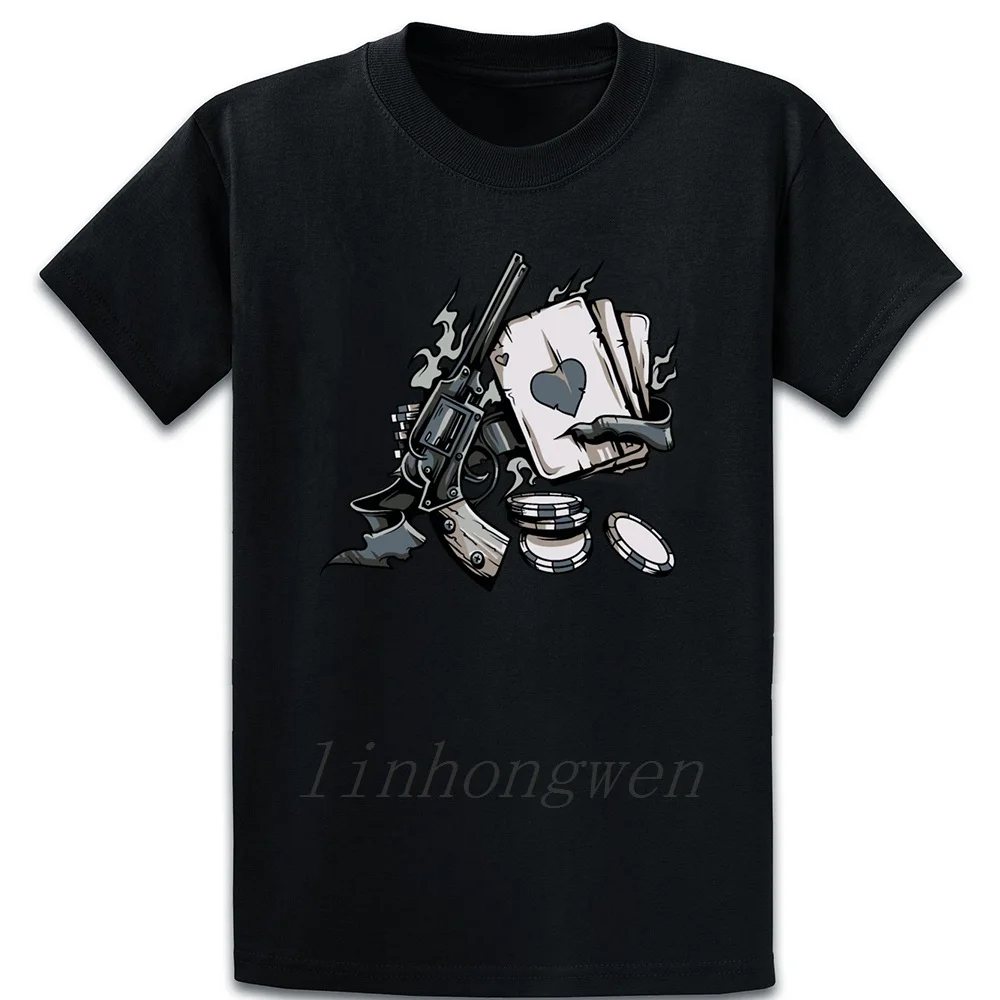 Casino Elements Dibs Gun Card Fun Vintage T Shirt Outfit Custom Authentic Tee Spring Autumn S-XXXXXL Interesting Natural |