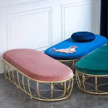 

Light luxury Nordic shoe change stool simple post-modern bedroom bed end stool ins net red fashion