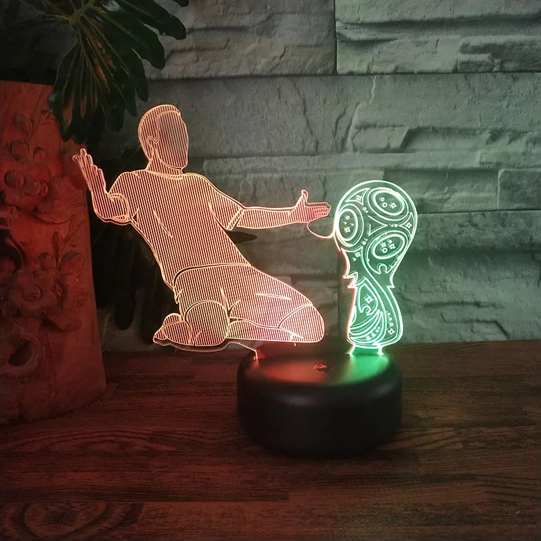 Soccor моделирование 3D led Настольная лампа USB 7 цветов Изменение ночной Светильник футболист вентиляторы подарки