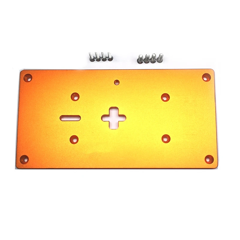 

Aluminum Router Table Insert Plate with Fixing Screws Electric Jig Saw Flip Board for Woodworking Workbenches