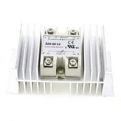 

470K Ohm 2W to AC 24-380V 60A Aluminum Heatsink Single Phase Solid State Relay